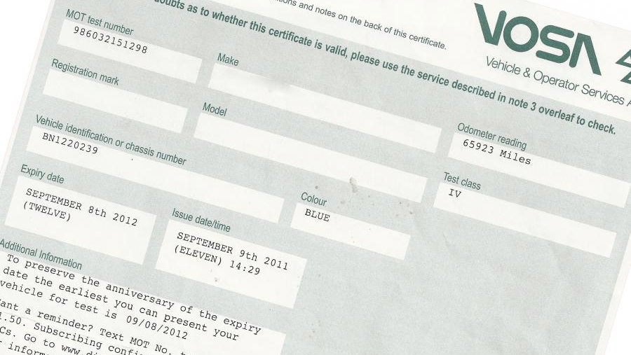 MOT Certificate